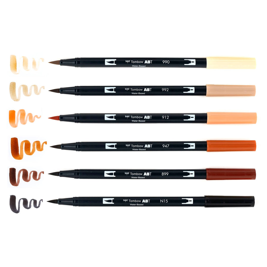 Dual Brush Pen Art Markers, Portrait, 6-Pack