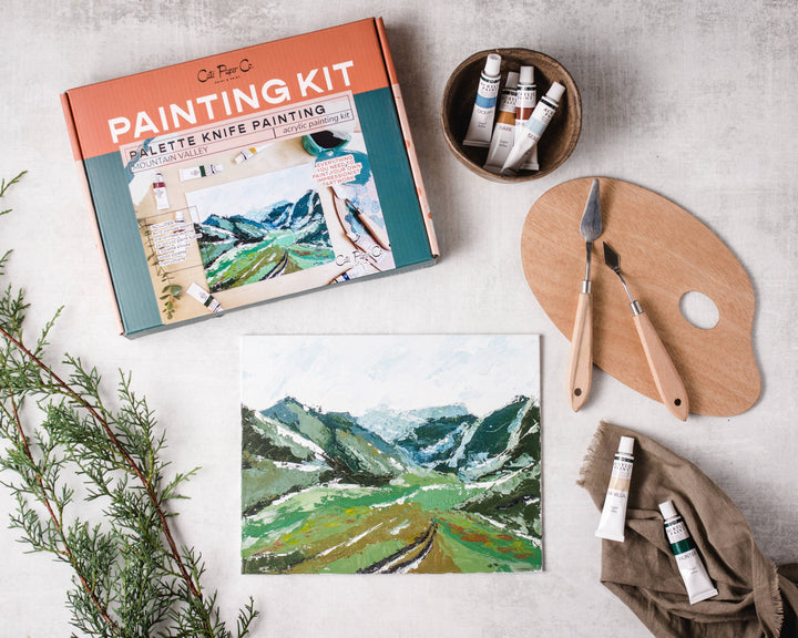 Mountain Valley: Palette Knife Painting Kit