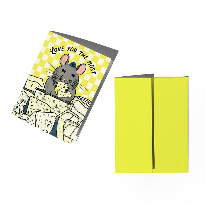 Cheese Mouse Love Card: Clear sleeve