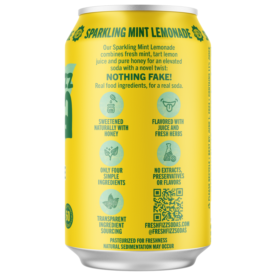 Sparkling Mint Lemonade - Natural Soda (12-Pack)