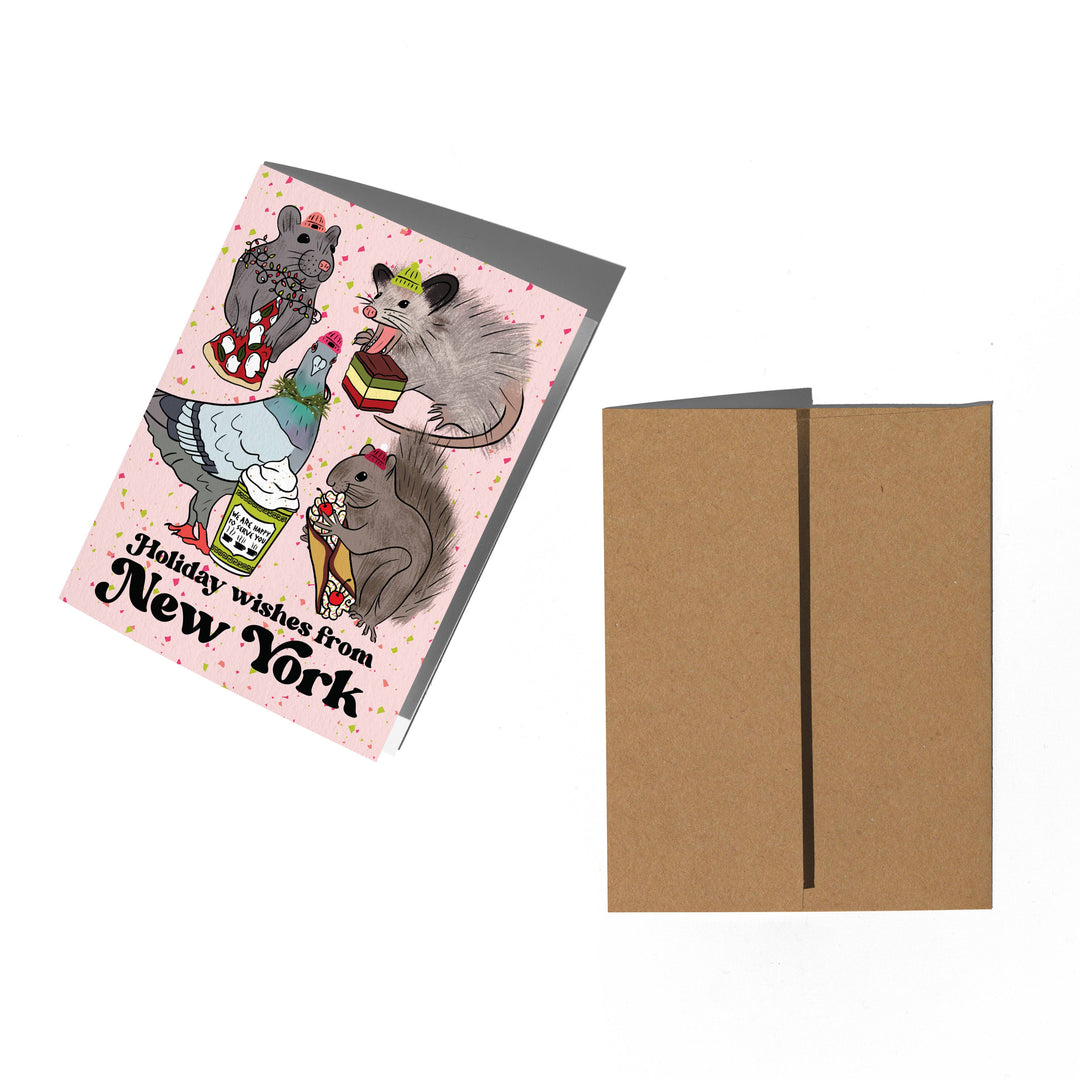 NYC Animal Holiday Card: Single card