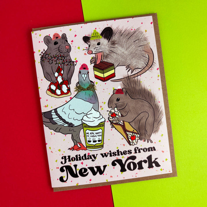 NYC Animal Holiday Card: Single card