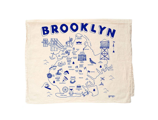 Brooklyn Tea Towel: Blue