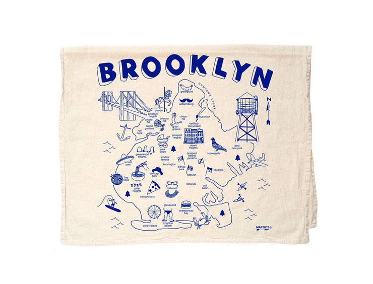 Brooklyn Tea Towel: Blue