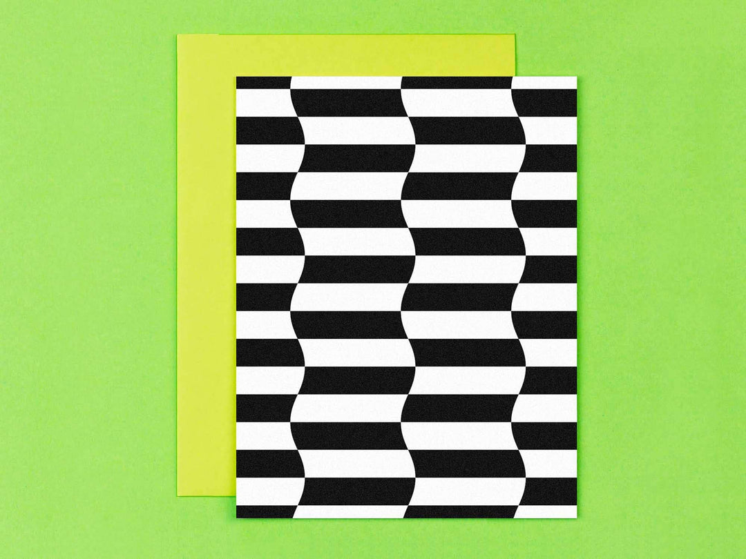 Striple Double 2 Black & White Blank Pattern Card