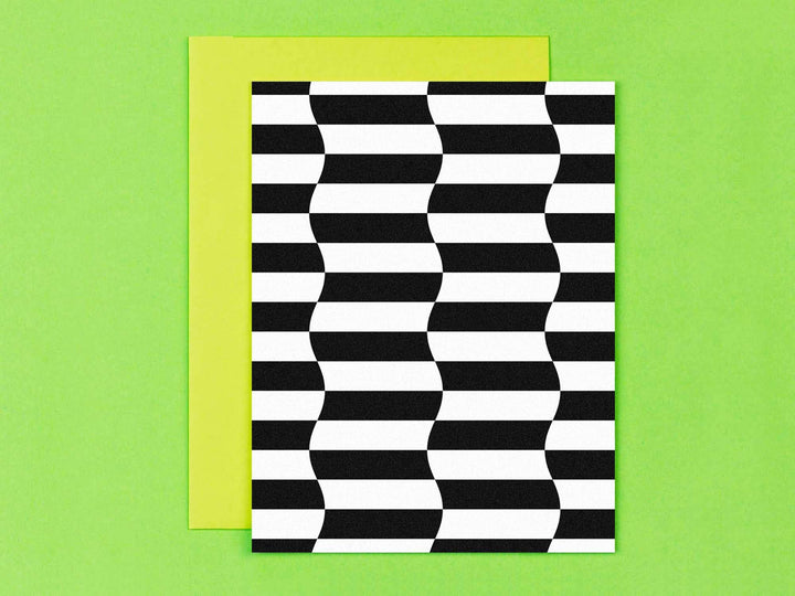 Striple Double 2 Black & White Blank Pattern Card
