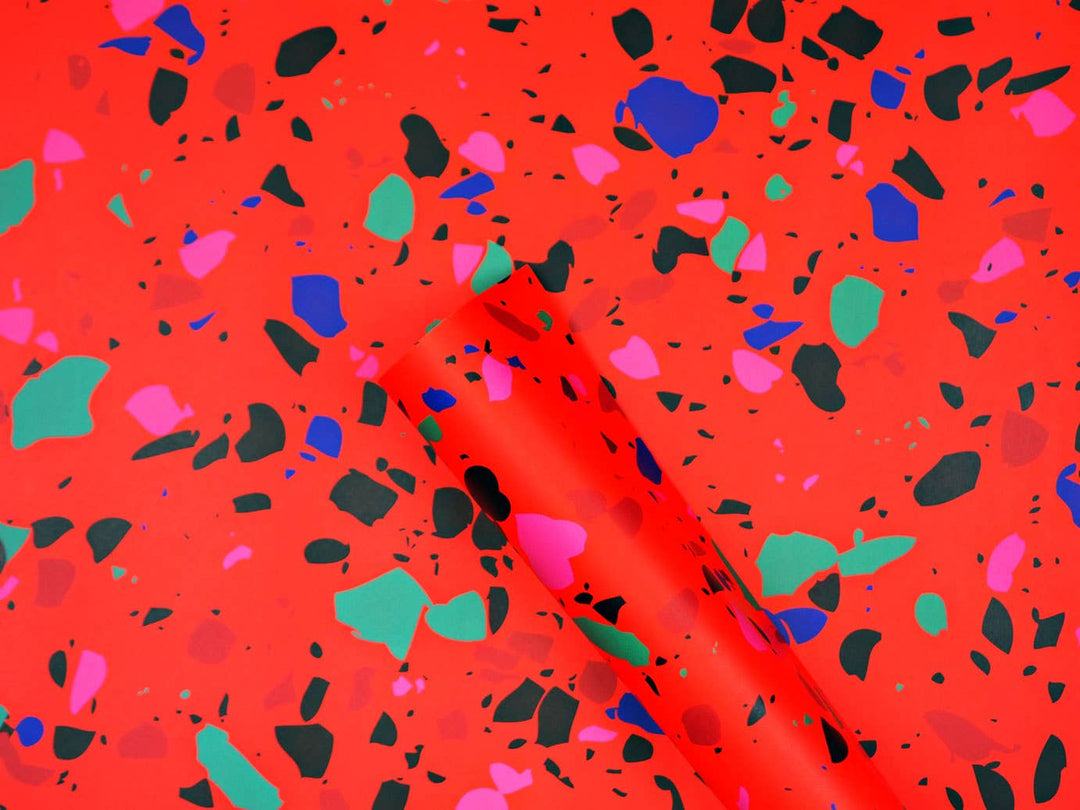 Red Terrazzo Flat Gift Wrap