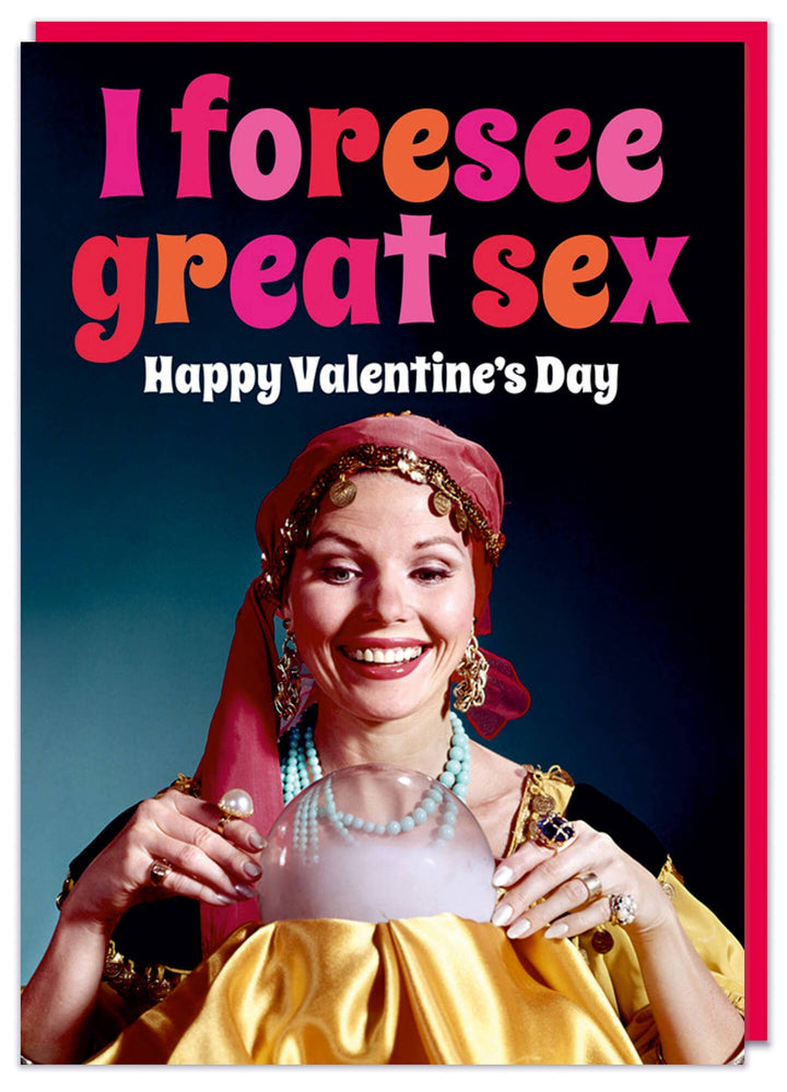 I foresee great sex Valentine's Day Greeting Card