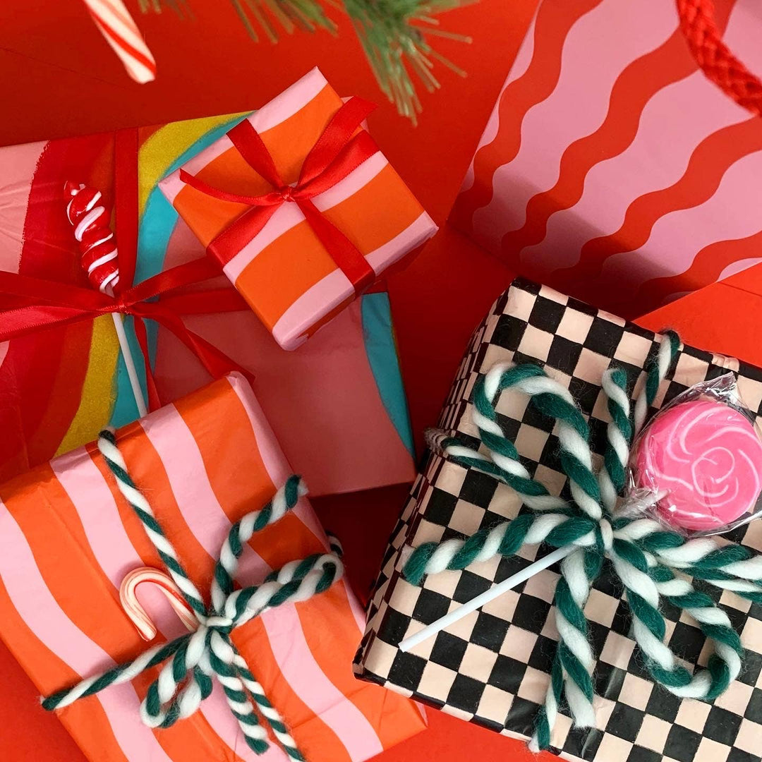 Tangy Red Fussy Stripe Tissue Paper