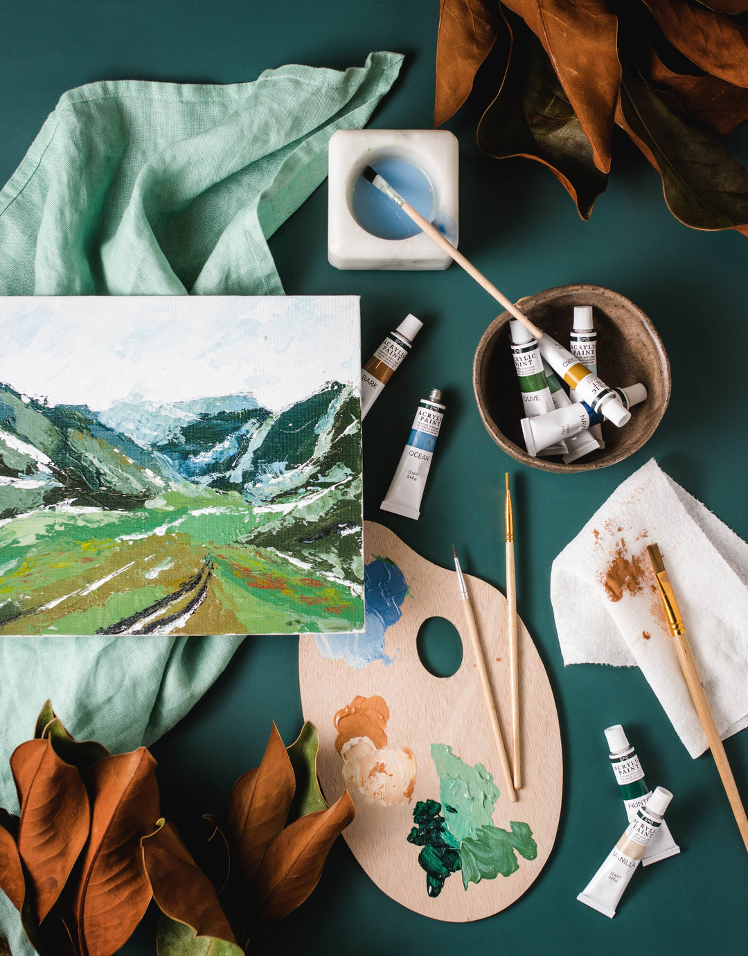 Mountain Valley: Palette Knife Painting Kit