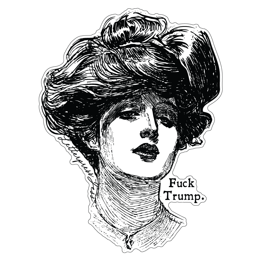 Gibson Girl Fuck Trump Sticker
