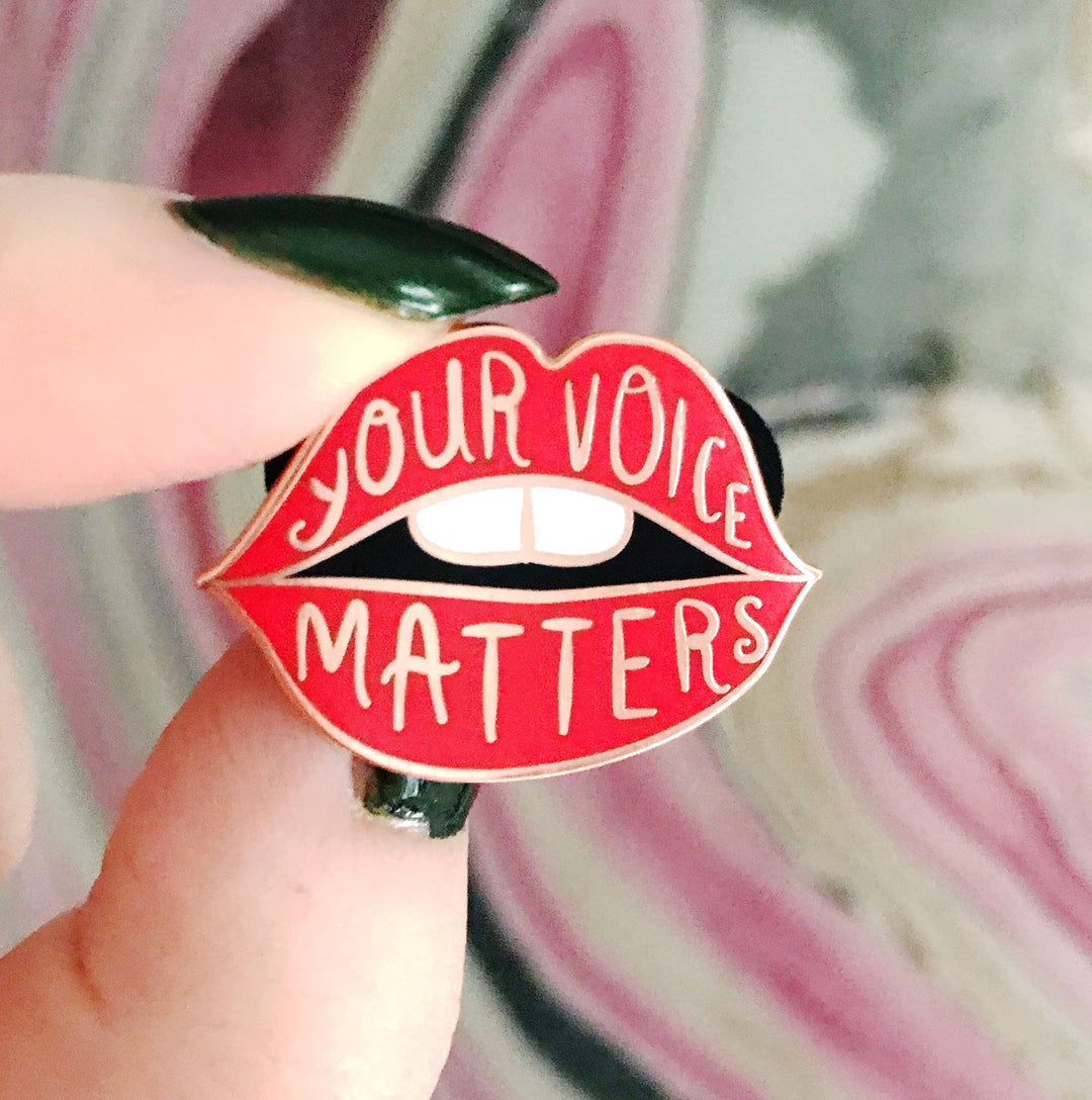 Your Voice Matters Rose Gold Enamel Pin