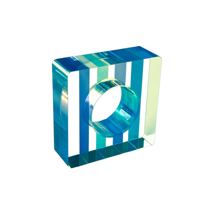 Napkin Rings - Set of 4: Blue-Green / Square