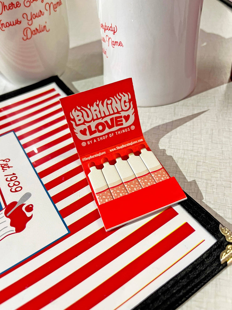 Cigarette Matchbook "Burning Love"