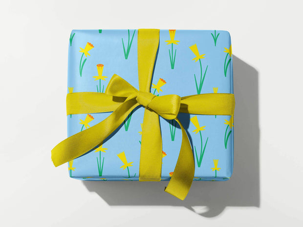On Daffodil Pond Gift Wrap Sheets or Roll: Rolled Set of 3 Sheets