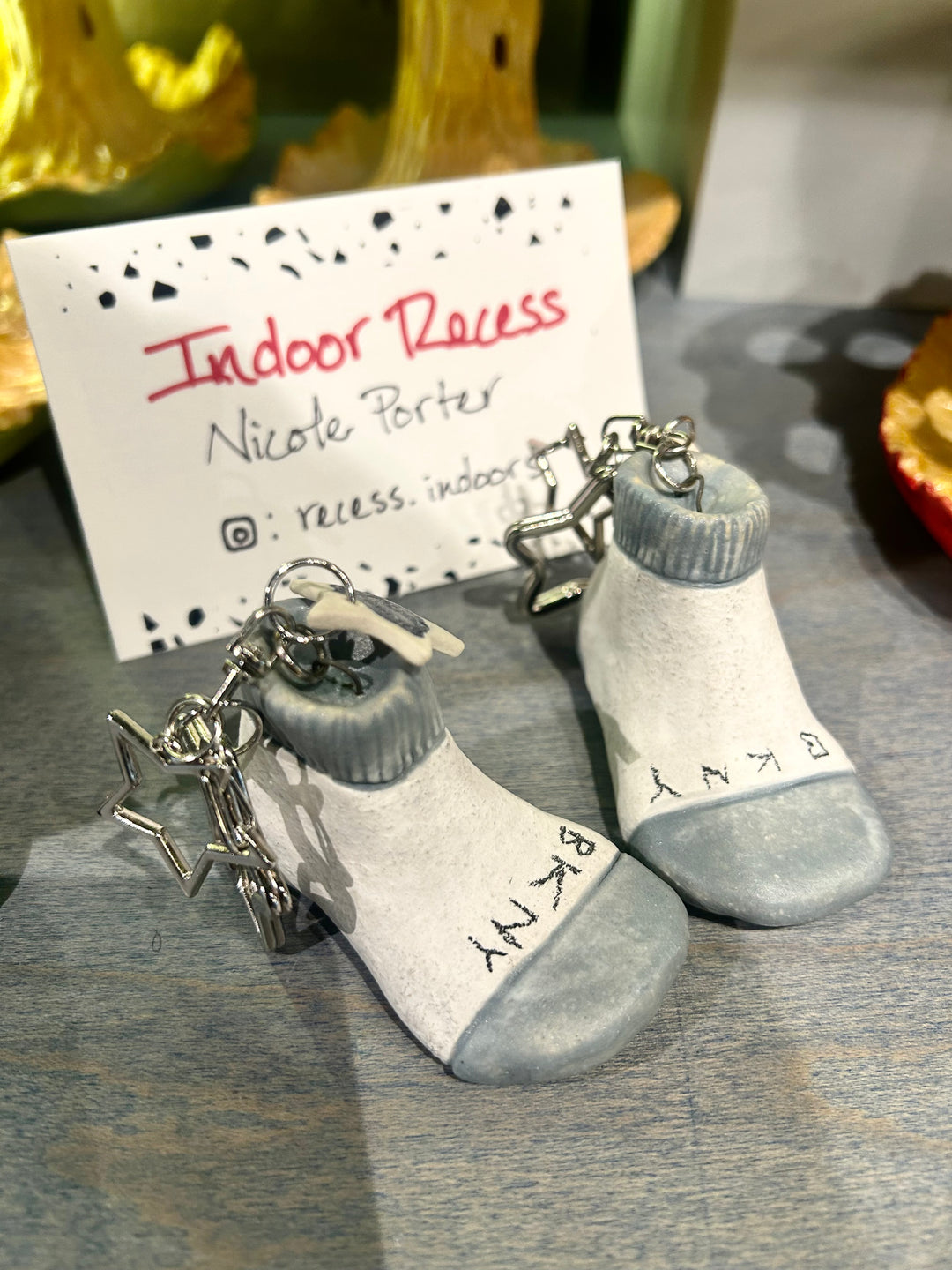 Indoor Recess Sock Keychain