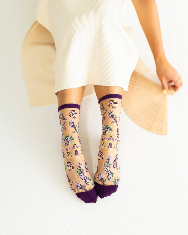 Libra Zodiac Sheer Crew Sock