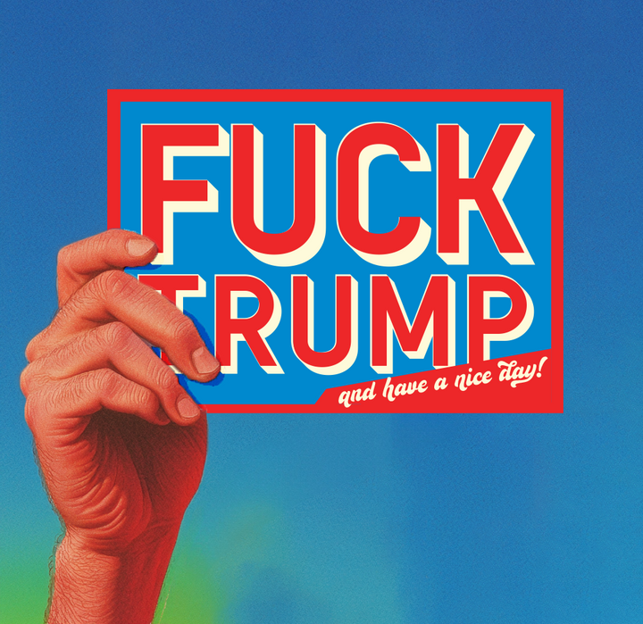 FCK TRUMP BLUE political card