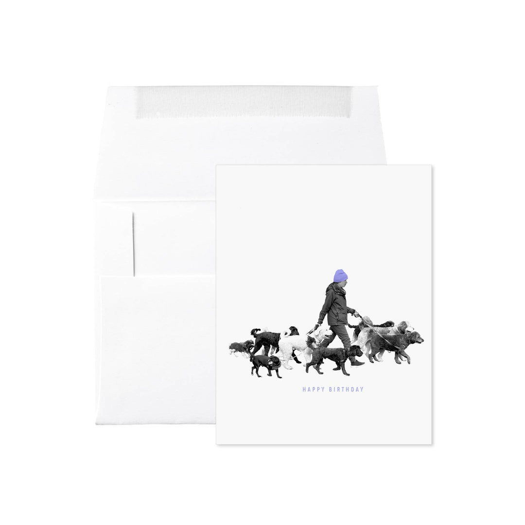 Dogwalker Happy Birthday Card