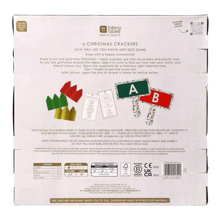 Mistletoe White Christmas Crackers