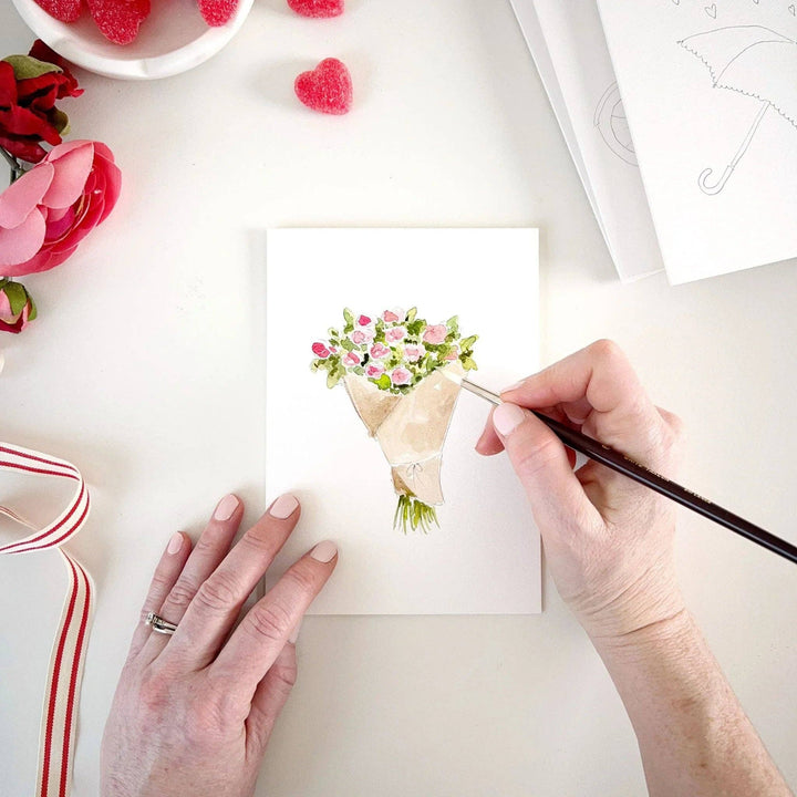 Love sweet love paintable watercolor notecard set