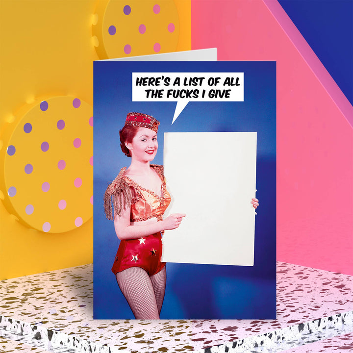 All the f***s I give Greeting Card