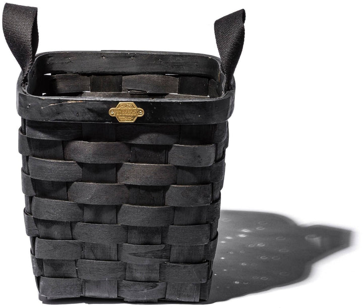 WOODEN BASKET BLACK SQUARE