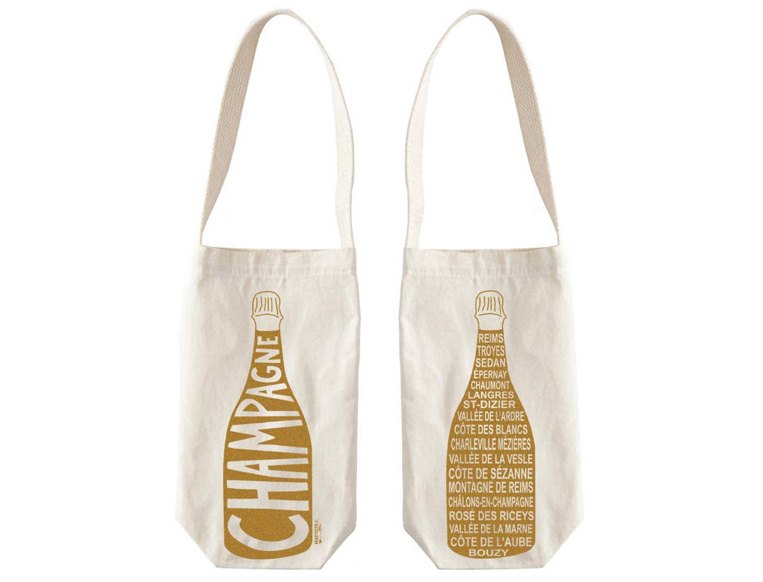 Champagne Single Wine Totes: Denim