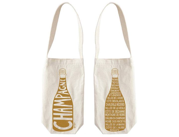 Champagne Single Wine Totes: Denim