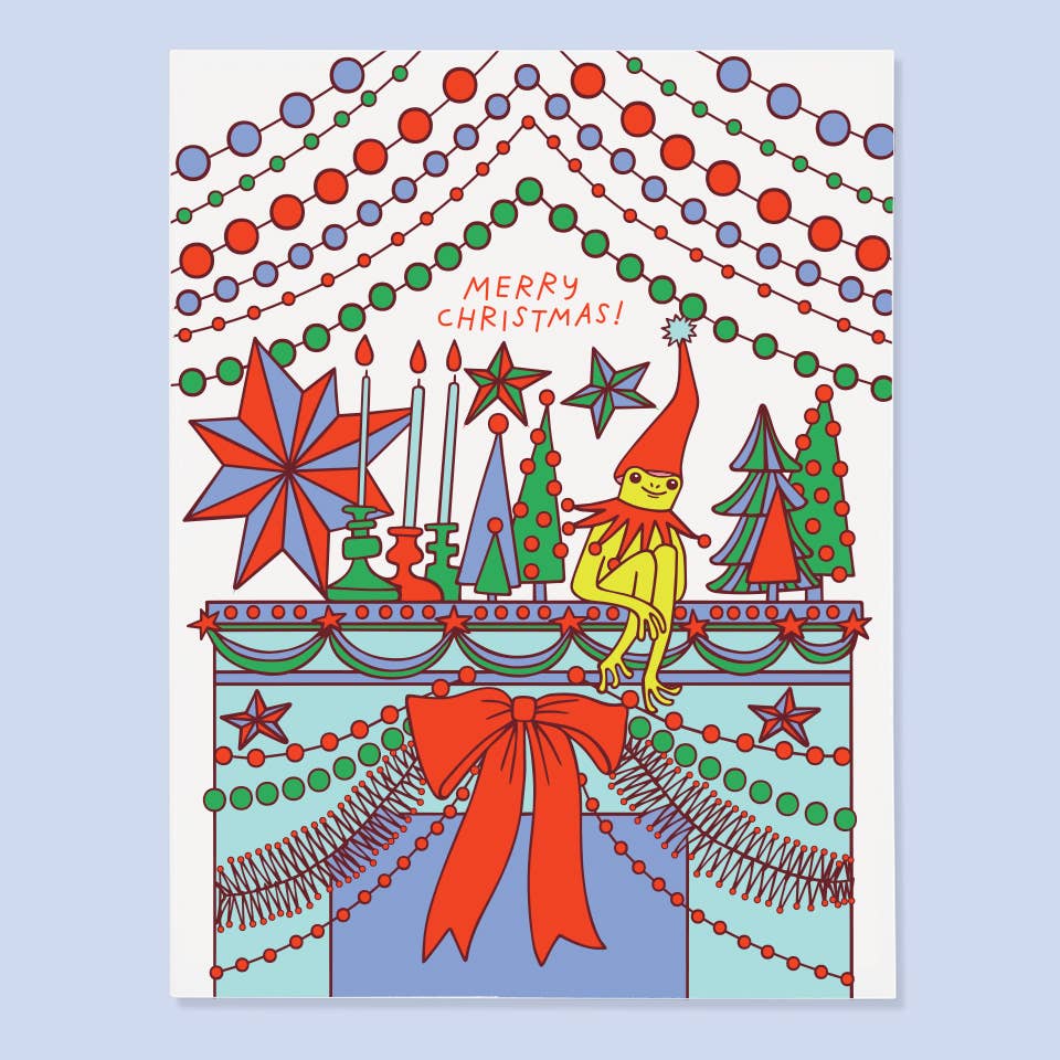 Frog on the Shelf Card