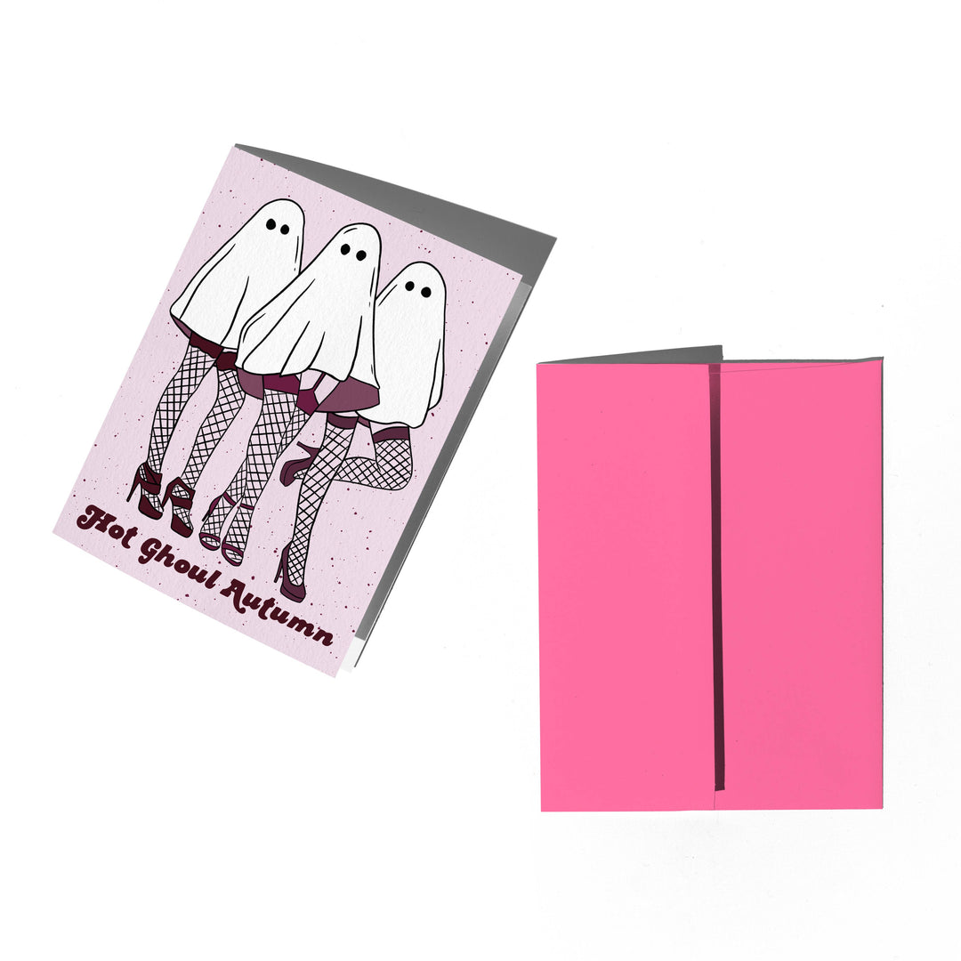 Hot Ghoul Autumn Halloween Card