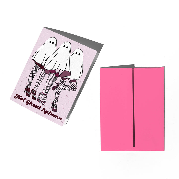 Hot Ghoul Autumn Halloween Card