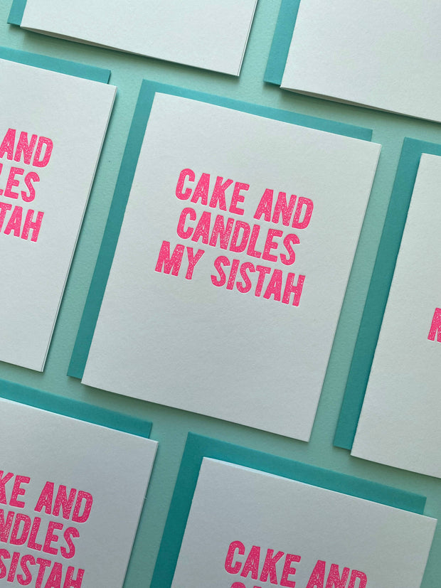 Cake and Candles my Sister - card for friend, soul sister