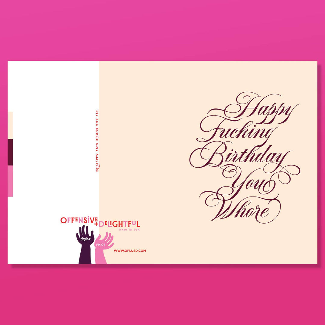 CREME BIRTHDAY WHORE! birthday card