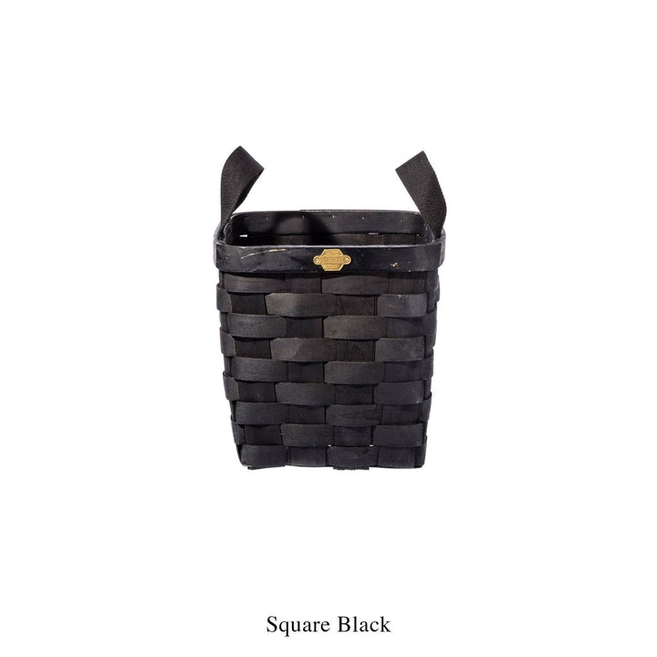 WOODEN BASKET BLACK SQUARE