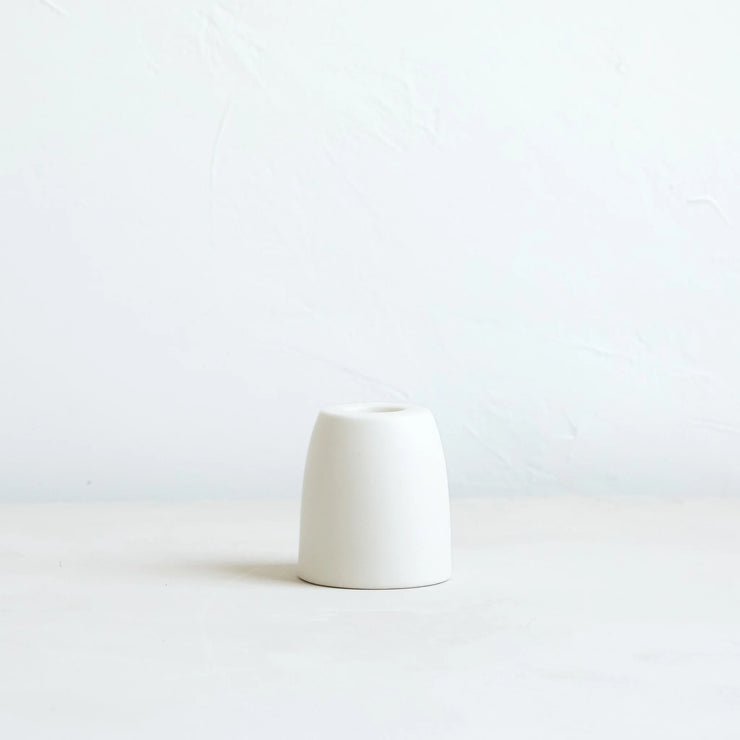 Petite Ceramic Taper Holder Cone, Matte White