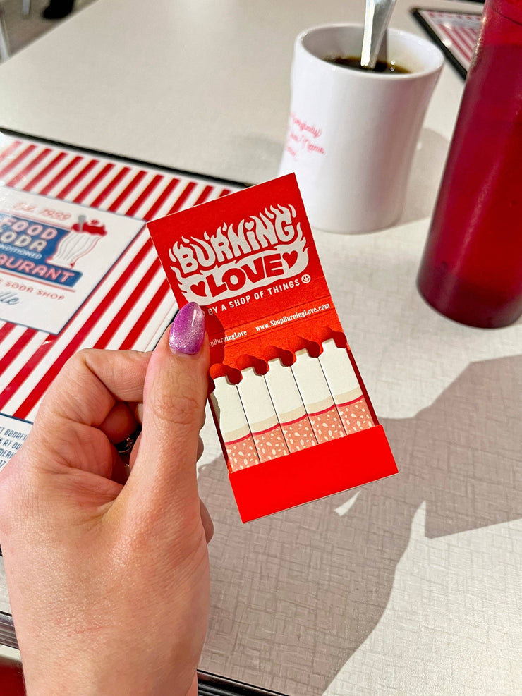 Cigarette Matchbook "Burning Love"