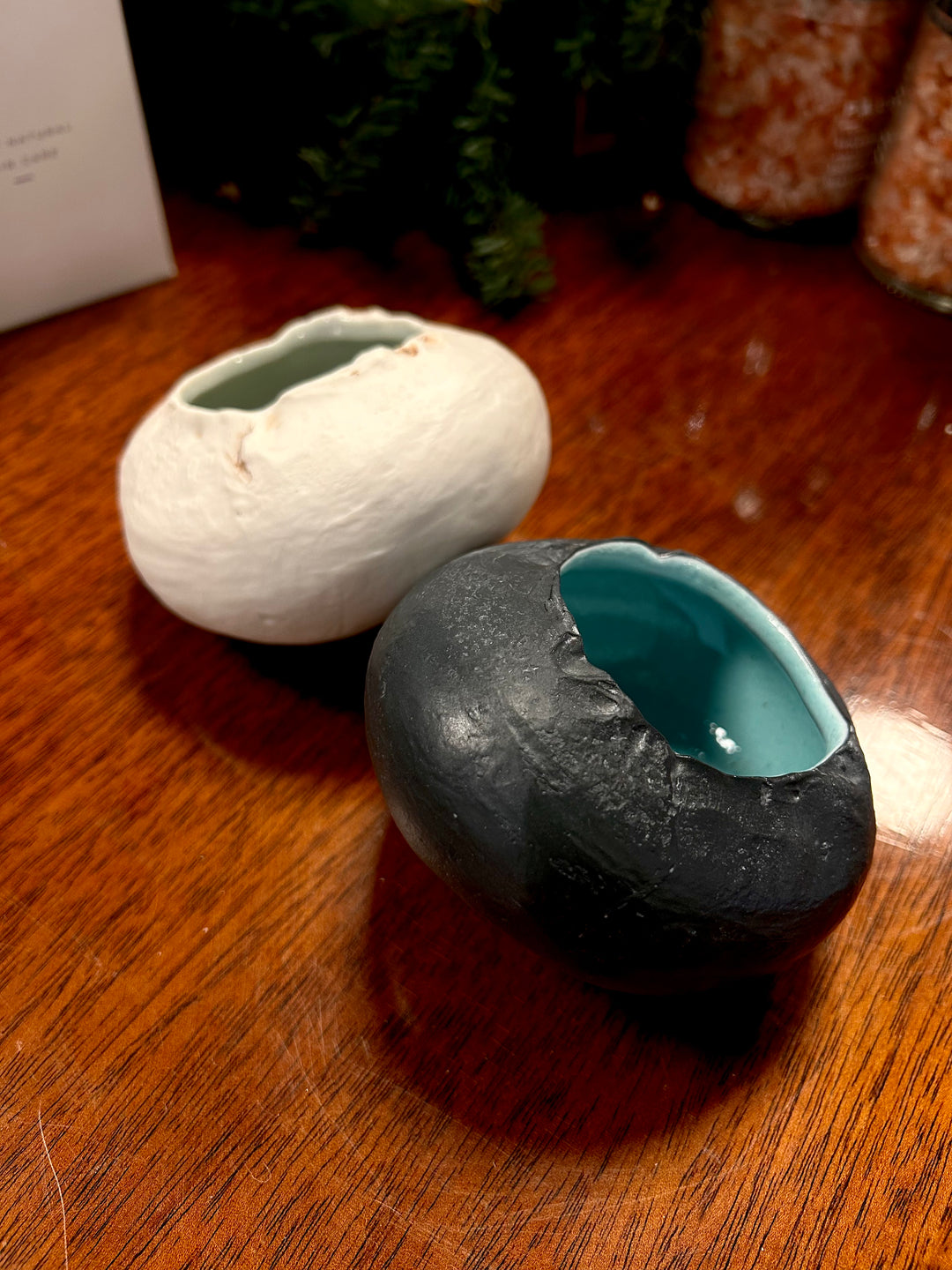 White Celadon Turnip Salt Cellar