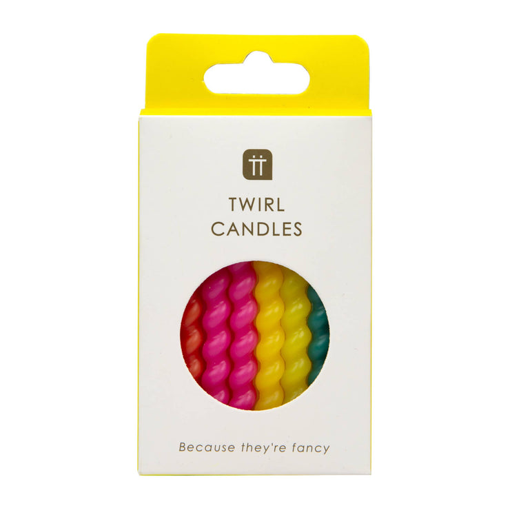 Twisted Rainbow Birthday Candles | 8 Pack | Birthday Party |