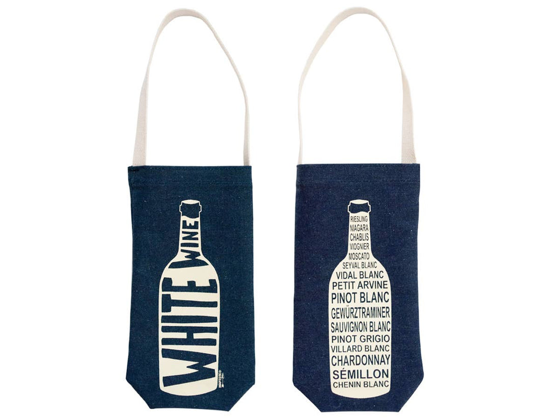 White Single Wine Totes: Natural