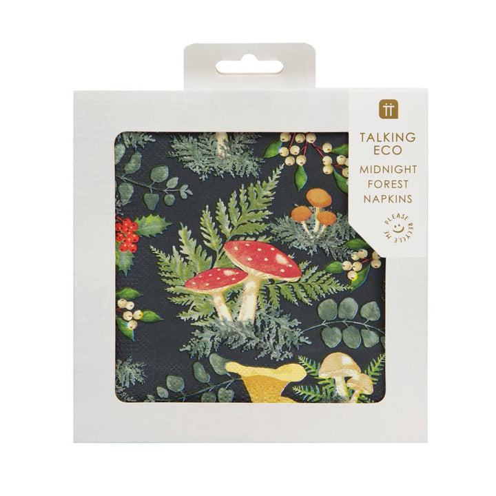 Mushroom Christmas Napkin 20 Pack