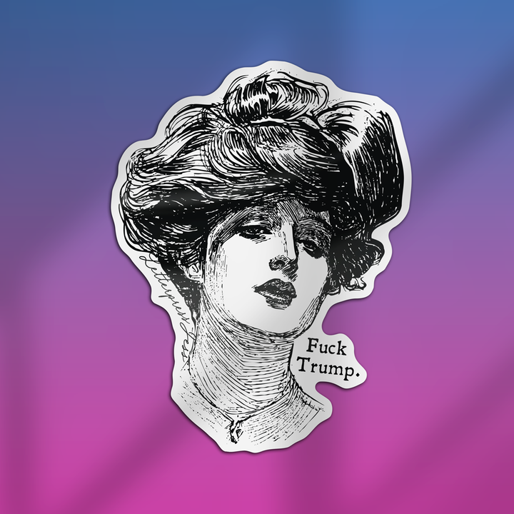 Gibson Girl Fuck Trump Sticker