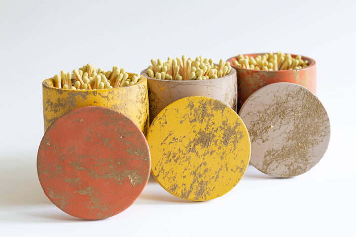 LTD Ed Brick & Gold Two Piece Match Holder