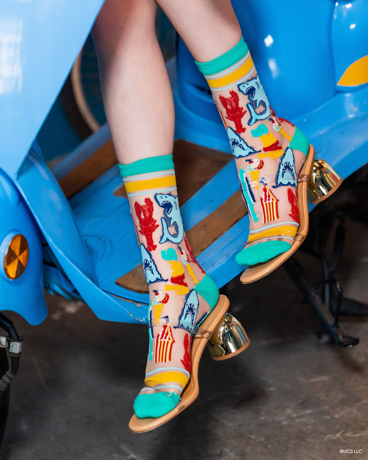 NEW STYLE: JAWS 50th Anniversary Sheer Crew Sock