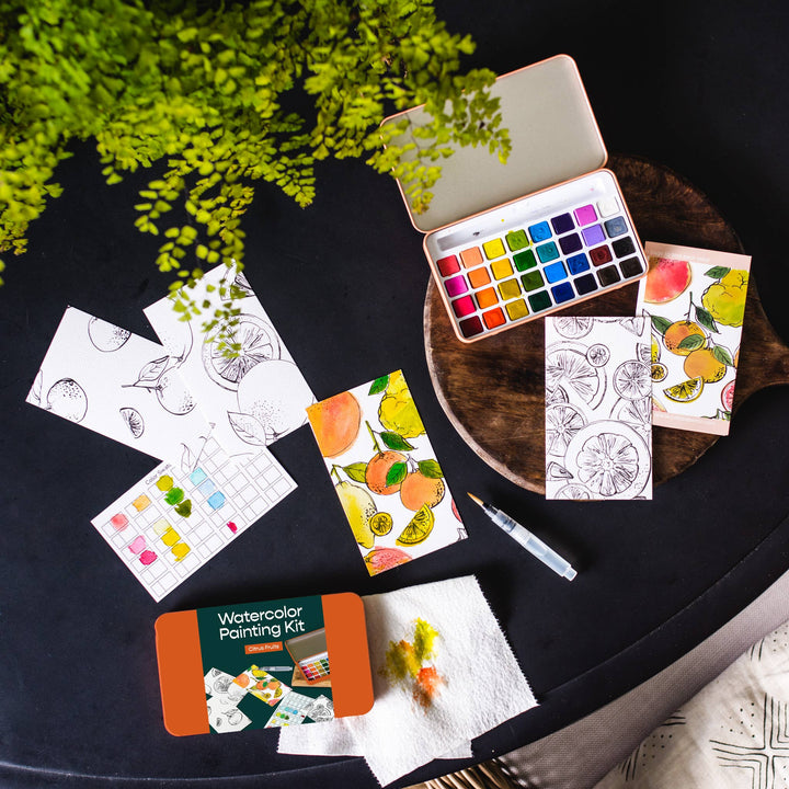 Citrus Fruits watercolor painting kit