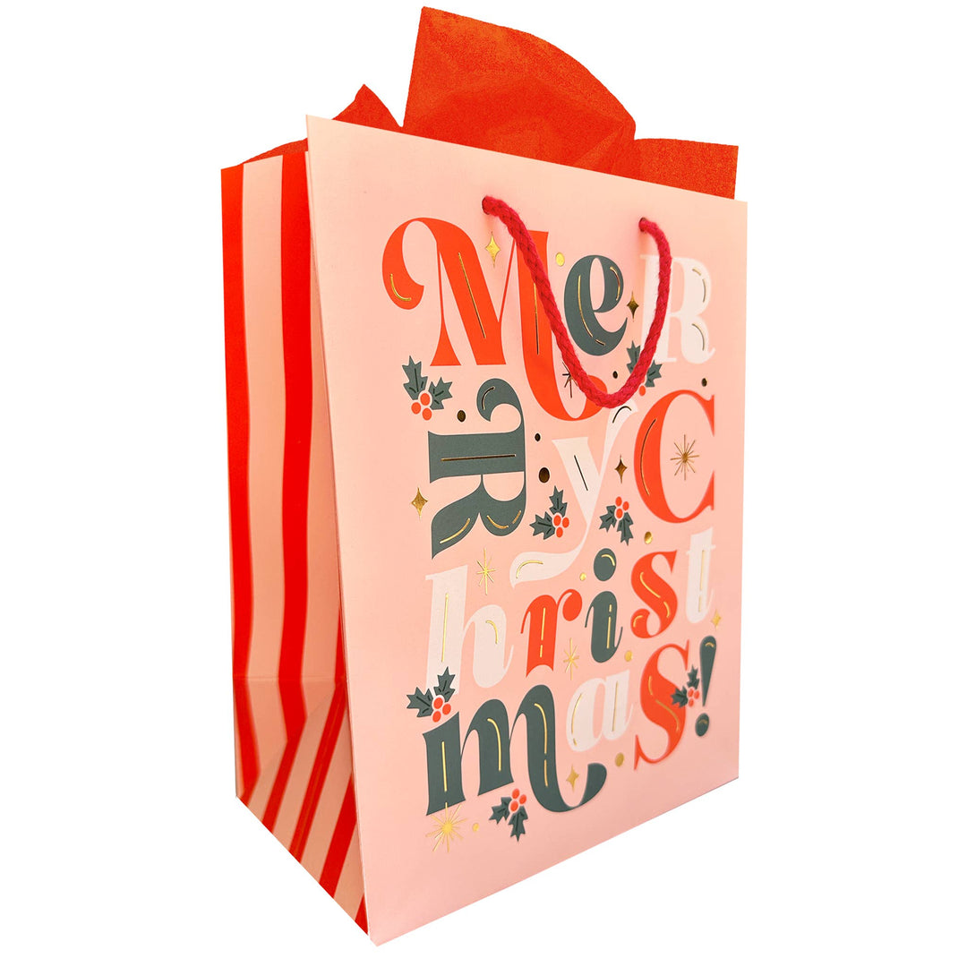 Merry Christmas Big Type Gift Bag