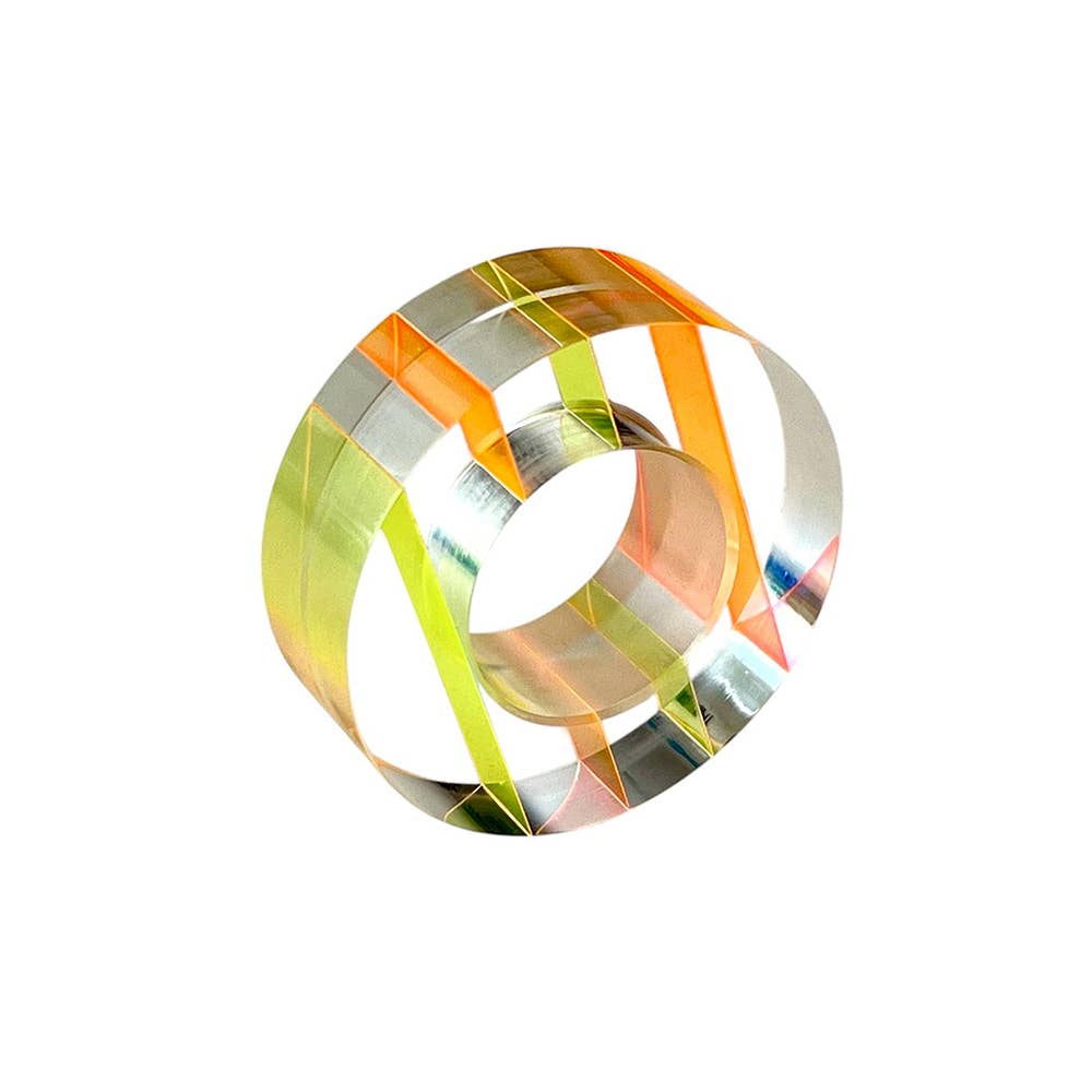 Napkin Rings - Set of 4: Blue-Green / Square