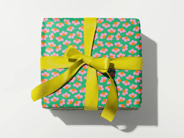 Flower Buds Floral Pattern Gift Wrap Sheets or Roll: Rolled Set of 3 Sheets