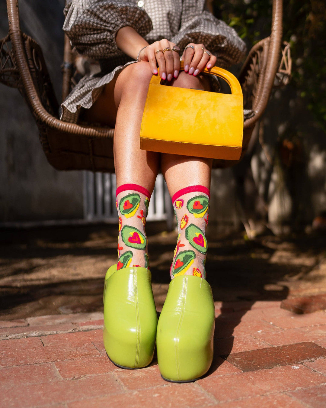 Avocado Lover Sheer Crew Sock