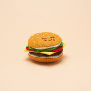 Burger Squeaker Toy: Brown